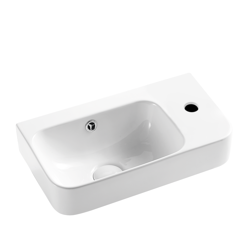 WB4526W/R MILAN Wall Hung Basin with Brackets - RH Tap Hole 450x260x160MM