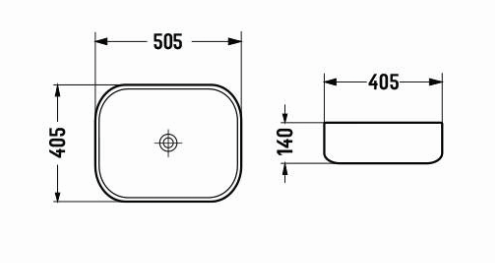 PA4939MW Above Counter Basin 505*405*140mm Matt White