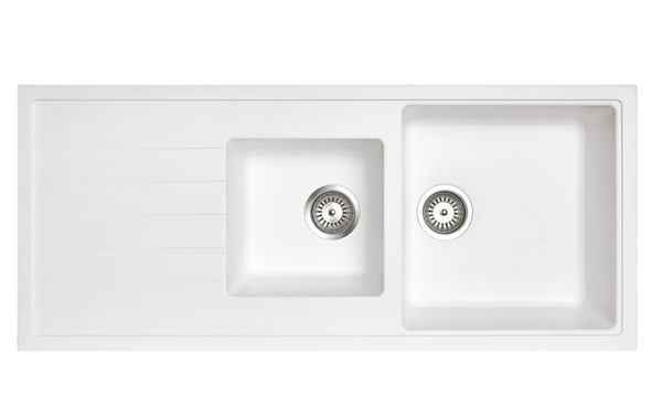 TSI Sinks TWMD-200V 1160 X 500 X 205MM CARYSIL VIVALDI D200V 1 AND A HALF BOWL WITH DRAINER BOARD GRANITE KITCHEN SINK