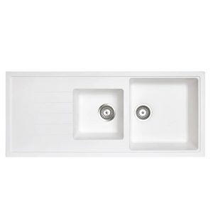 TWMD-200VW 1160 X 500 X 205MM CARYSIL VIVALDI D200V 1 AND A HALF BOWL WITH DRAINER BOARD GRANITE KITCHEN SINK