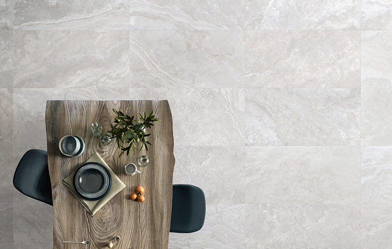 Everstone 3D Crafted Natural Finish 600x600mm Made in Italy - Travertine Silver