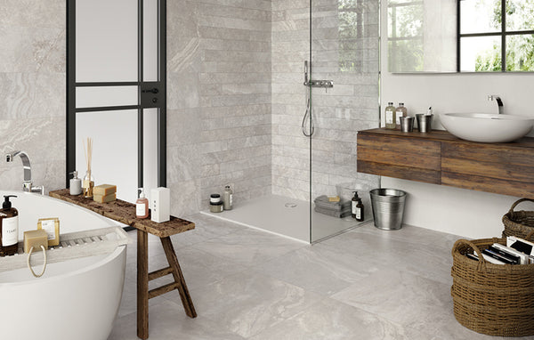 Everstone 3D Crafted Natural Finish 600x600mm Made in Italy - Travertine Silver