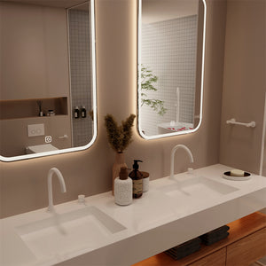 MECCA HOB BASIN MIXER ROUND SWIVEL SPOUT MATTE WHITE (NR221901bMW)