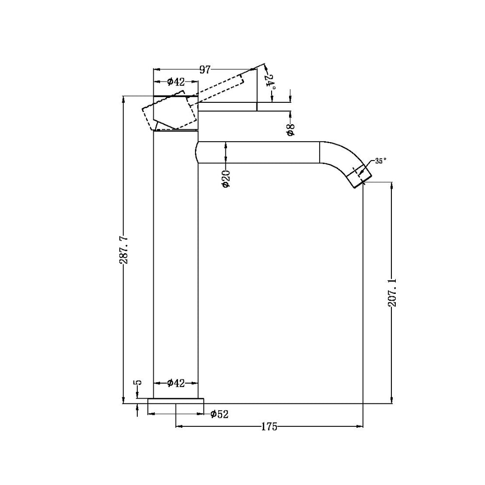 Zen SS316L Tall Basin Mixer Brushed Bronze (NR162201aBZ)