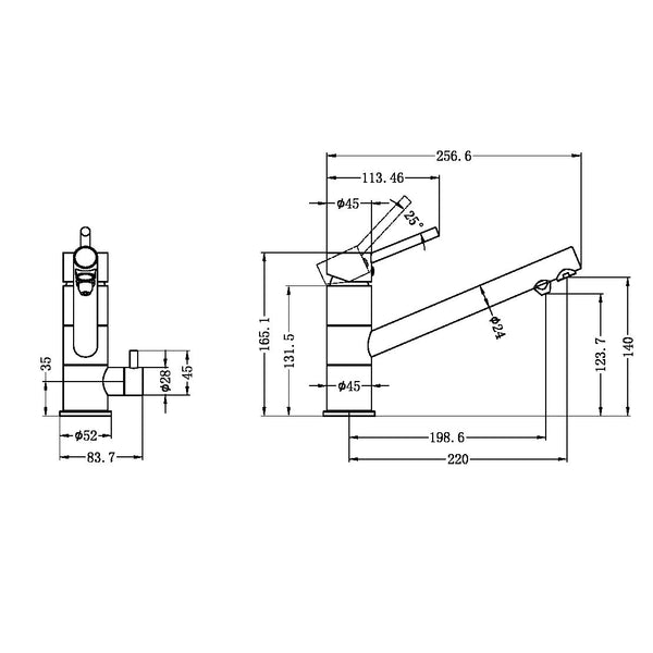 Dolce Three-Way Kitchen Mixer Chrome (NR250807GCH)