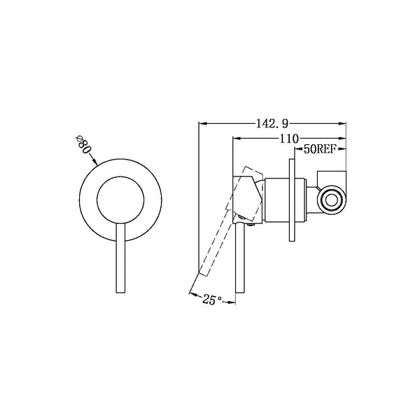 DOLCE SHOWER MIXER BRUSHED NICKEL (NR250811BN)