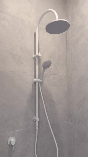MECCA SHOWER MIXER 80MM PLATE MATTE WHITE (NR221911MW)