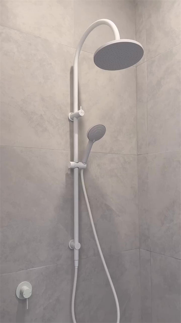 MECCA SHOWER MIXER 80MM PLATE MATTE WHITE (NR221911MW)