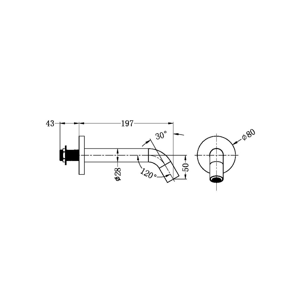 MECCA WALL-MOUNTED SENSOR TAP WITH 80MM WALL PLATE BRUSHED GOLD (NR405BG)