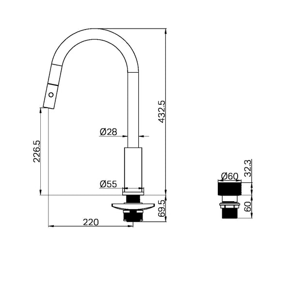 OPAL PROGRESSIVE PULL OUT KITCHEN SET BRUSHED NICKEL (NR252008BN)