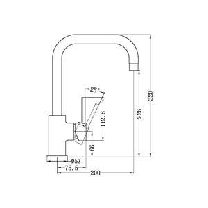 DOLCE KITCHEN MIXER SQUARE SHAPE CHROME (NR250806CH)