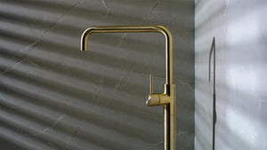 MECCA FREESTANDING BATH MIXER SQUARE SHAPE BRUSHED GOLD (NR221903bBG)
