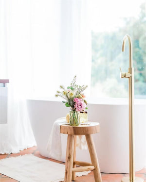 MECCA FREESTANDING BATH MIXER BRUSHED GOLD (NR210903a01BG)
