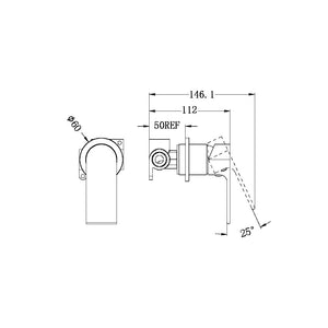 BIANCA SHOWER MIXER 60MM PLATE BRUSHED NICKEL (NR321511HBN)