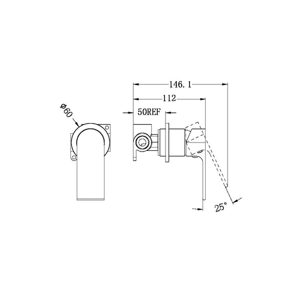 BIANCA SHOWER MIXER 60MM PLATE BRUSHED NICKEL (NR321511HBN)
