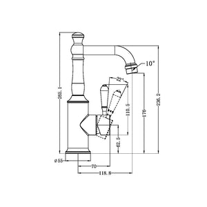 YORK BASIN MIXER WITH WHITE PORCELAIN LEVER MATTE BLACK (NR69210101MB)