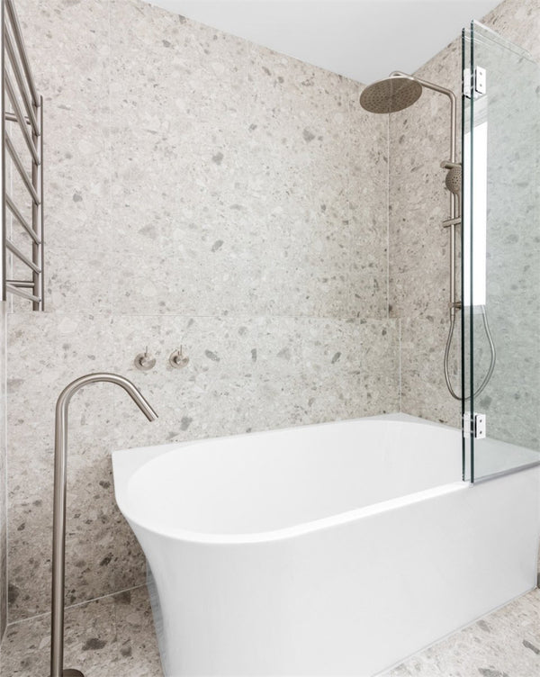 MECCA SHOWER MIXER HANDLE UP 80MM PLATE BRUSHED NICKEL (NR221911BBN)