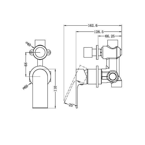 Bianca Shower Mixer With Divertor Separate Back Plate Brushed Bronze (NR321511GBZ)