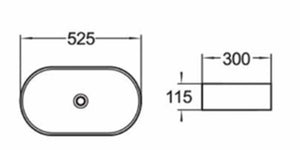 PA5230MW Above Counter Basin 525*300*115mm Matt White