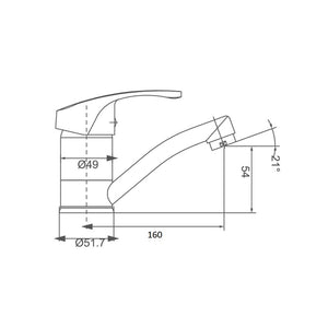 WT 150 MOBI Swivel Basin Mixer in Chrome