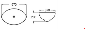 PA5839 Above Counter Basin 570*370*200mm Gloss White