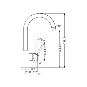 DOLCE KITCHEN MIXER GOOSENECK MATTE BLACK (NR250807MB)