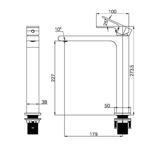 BIANCA TALL BASIN MIXER GUN METAL (NR321501aGM)