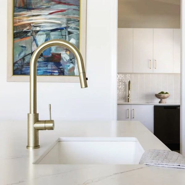 OPAL PULL OUT SINK MIXER WITH VEGIE SPRAY FUNCTION BRUSHED GOLD (NR251908BG)