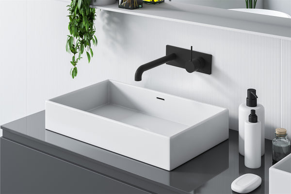 MECCA WALL BASIN/BATH MIXER HANDLE UP 120/160/185/230/260MM MATTE BLACK