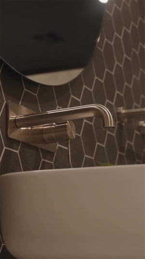 MECCA WALL BASIN/BATH MIXER 120/160/185/230/260MM BRUSHED NICKEL
