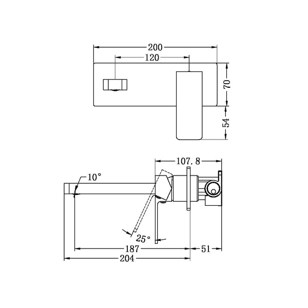 CELIA WALL BASIN/BATH MIXER CHROME (NR301507aCH)