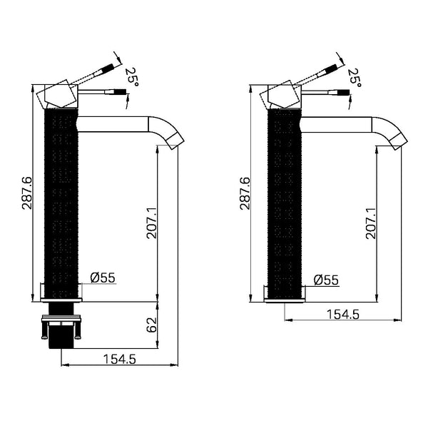 OPAL TALL BASIN MIXER GRAPHITE (NR251901aGR)