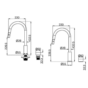 KARA PROGRESSIVE PULL OUT KITCHEN SET BRUSHED GOLD (NR271908BG)
