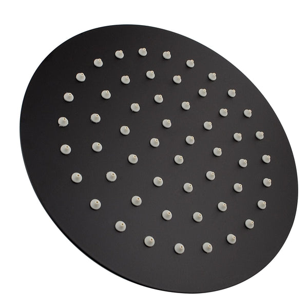 TSI Showers OX0119.SH SUPER-SLIM ROUND BLACK RAINFALL SHOWER HEAD 200MM