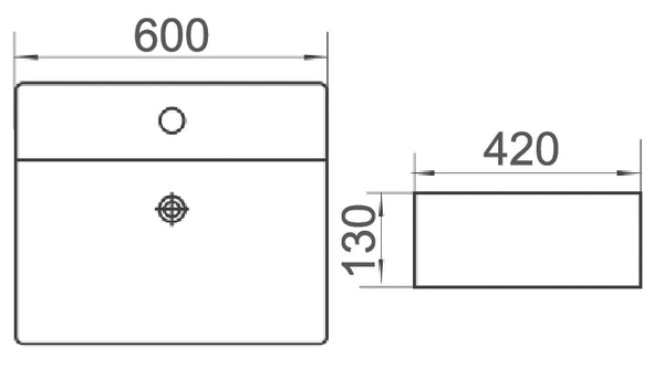 WB 6042 BRAVO Above Counter Basin 600x420x130MM