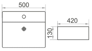 WB 6042S BRAVO Above Counter Basin 500x420x130MM