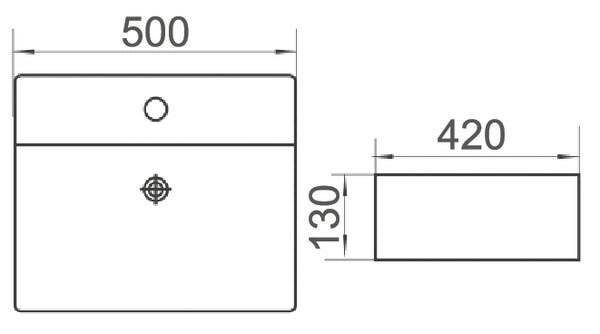 WB 6042S BRAVO Above Counter Basin 500x420x130MM