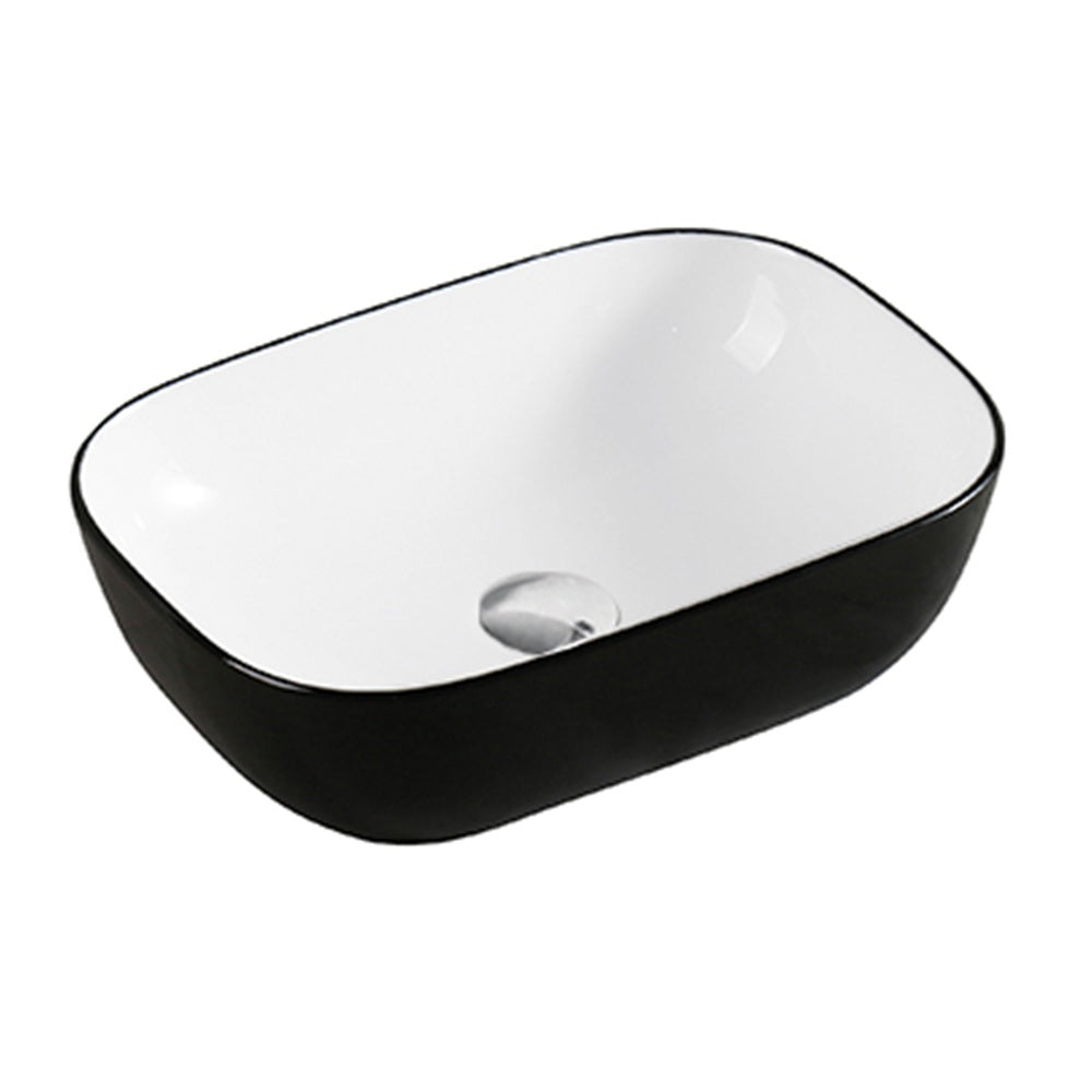 WB4632BK LUCERNE Above Counter Basin in Back and White 460x320x135MM
