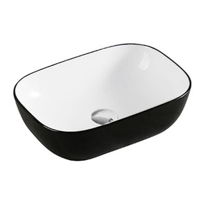 WB4632BK LUCERNE Above Counter Basin in Back and White 460x320x135MM