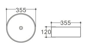 WB3535MK JAMIE Above Counter Basin in Matte Black Finish 355*355*120MM
