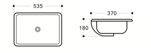 Wb 5038B QUBI Under Counter Basin 535x370x180MM