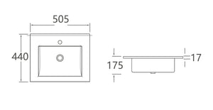 WB4942 LOIS II Insert Basin 505x440x175MM