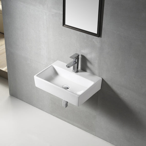 WB5136W ACQUA Wall Hung Basin with Brackets 510x360x120MM