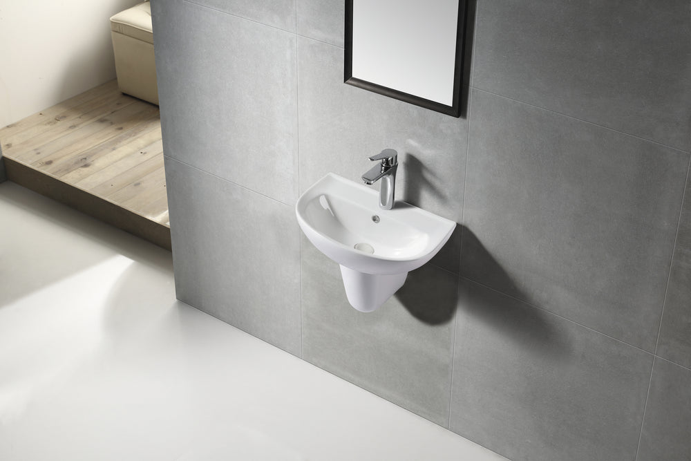 WB 5446W VOLA Wall Hung Basin with Shroud 550*440*525MM