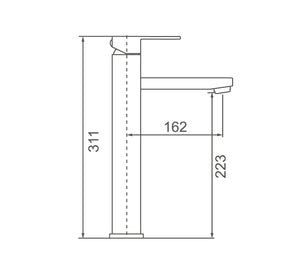 WT 9106H ACQUA Tower Basin Mixer in Chrome