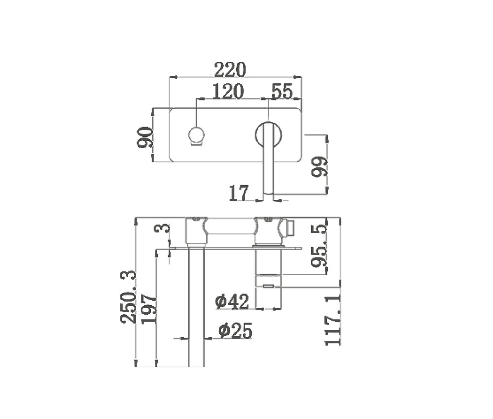 WT 2318BN ROMEO Basin/Bath Set in Brushed Nickel