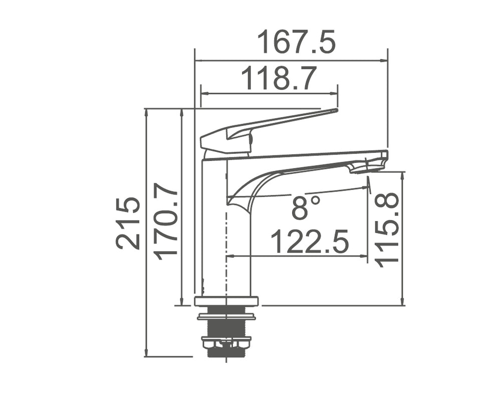 WT 1101A EXON Basin Mixer in Chrome