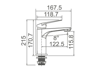 WT 1101A EXON Basin Mixer in Chrome
