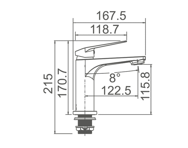 WT 1101A EXON Basin Mixer in Chrome