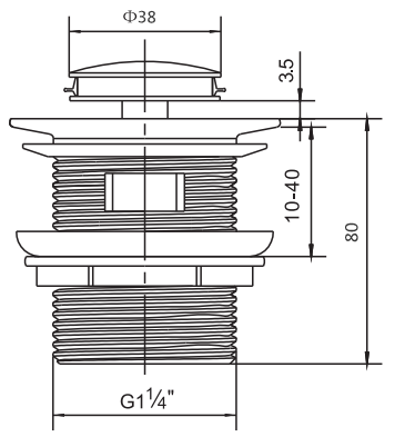 WBPLUG 32/OGM 32MM GUN METAL POP UP WASTE WITH OVERFLOW